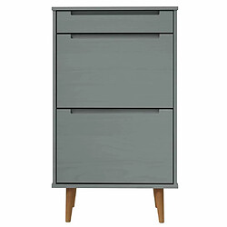 Avis vidaXL Armoire à chaussures MOLDE Gris 59,5x35x103 cm Bois de pin