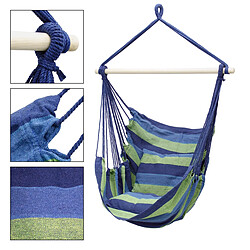 Ecd Germany Hamac de jardin extérieur chaise suspendue balançoire bleu/vert avec 2 coussins