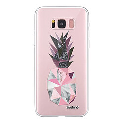 Coque Samsung Galaxy S8 360 intégrale transparente Ananas geometrique marbre Ecriture Tendance Design Evetane. 