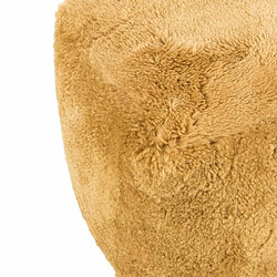 Paris Prix Pouf Carré Déco Peau de Mouton 45cm Ocre