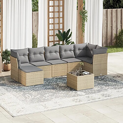 Maison Chic Salon de jardin avec coussins 8 pcs | Ensemble de Table et chaises | Mobilier d'Extérieur beige résine tressée -GKD32608