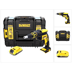 DeWalt DCF 620 18 V Brushless Visseuse plaque de plâtre sans fil en Coffret TSTAK II + 1x Batterie DCB 183 2,0 Ah - sans Chargeur