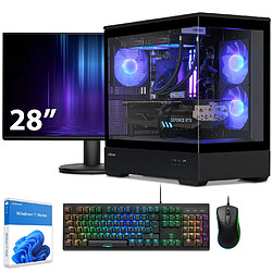 Sedatech Pack PC Gamer Pro V360 • AMD Ryzen 5 7500F • RTX4070 Super • 32Go DDR5 • 2To SSD M.2 • Windows 11 • Moniteur 28"