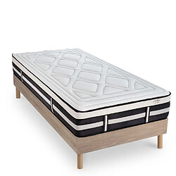 MAISON AUBERTIN Matelas Mémoire 28cm + Sommier Bois 90 x190cm Ensemble Matelas Mémoire de forme h28cm et Sommier en kit bois 90x190