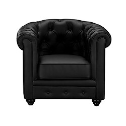 Vente-Unique Fauteuil en simili CHESTERFIELD - Noir