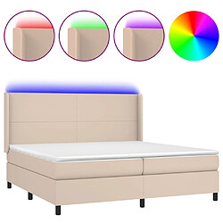 vidaXL Sommier à lattes de lit matelas LED Cappuccino 200x200 cm