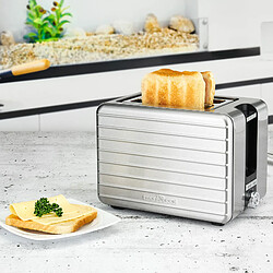 Grille Pain Toaster large fente 2 tranches, 2 pinces à tirer les sandwichs, 1050, Argent, Proficook, TAZ 1110