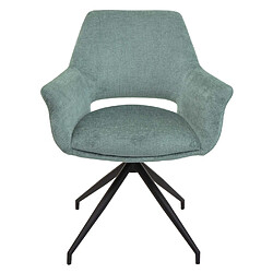 Avis Mendler Chaise de salle à manger HWC-M53, chaise de cuisine rembourrée avec accoudoirs, pivotante Auto-Position, métal tissu MVG ~ gris-bleu