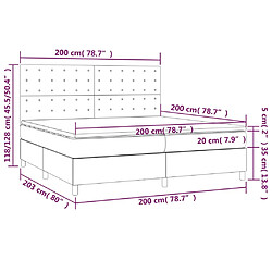 vidaXL Sommier à lattes de lit et matelas Noir 200x200 cm Velours pas cher