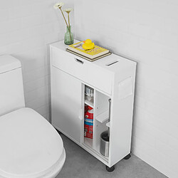 SoBuy BZR31-W Meuble de Rangement Armoire de Rangement de Salle de Bain-Blanc 