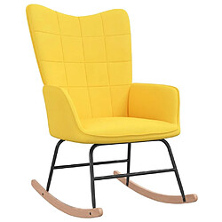 Maison Chic Chaise à bascule | Fauteuil Relax, design moderne Jaune moutarde Tissu -GKD73903