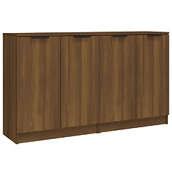 Maison Chic Ensemble de 2 Buffets,commode,console pour rangement Chêne marron 60x30x70 cm Bois d'ingénierie -MN47746