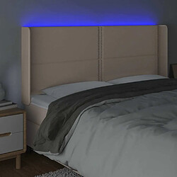 Acheter Maison Chic Tête de lit moderne à LED lumineuse pour chambre - Décoration de lit Cappuccino 183x16x118/128 cm Similicuir -MN17796