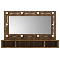 Avis Helloshop26 Armoire à miroir avec led chêne 90 x 31,5 x 62 cm marron 02_0006668