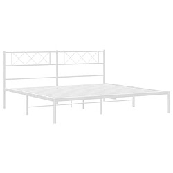 Acheter Maison Chic Lit adulte - Cadre de lit métal avec tête de lit,Structure du lit Contemporain pour chambre blanc 183x213 cm -MN40231