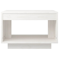 Avis vidaXL Table basse blanc 50x50x33,5 cm bois de pin massif