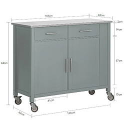 Acheter SoBuy FKW108-HG Desserte Roulante Chariot de Cuisine à roulettes avec Etagère Latérale, Portes et Tiroirs en Acier INOX