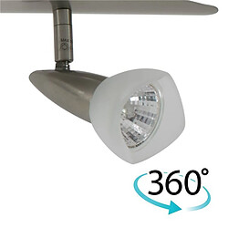 Xelux Luminaire Plafonnier Réglette acier brossé 2 Spots orientables 2 x 50 W