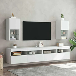 Avis Maison Chic Meuble TV avec lumières LED, Banc TV pour salon, Meuble de rangement blanc 30,5x30x60 cm -GKD49047