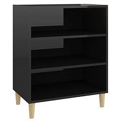 vidaXL Buffet noir brillant 57x35x70 cm bois d'ingénierie