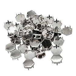 50 pcs métal griffe punk rivets hex piques rivet pour sacs chaussures deocr argent pas cher