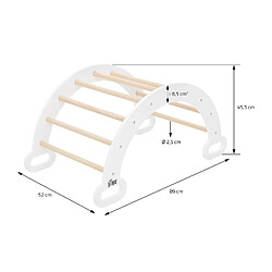 Arc à grimper pour enfants 89x52x45,5 cm naturel/blanc en bois Joyz