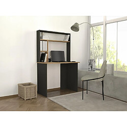 Vente-Unique Bureau avec rangements - Noir et naturel - VALURI