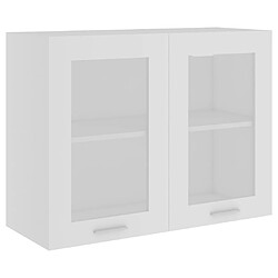 vidaXL Armoire en verre suspendue Blanc 80x31x60 cm Bois d'ingénierie