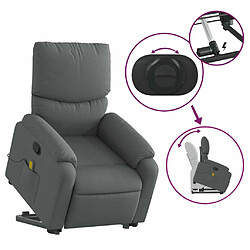 vidaXL Fauteuil de massage inclinable Gris foncé Tissu pas cher