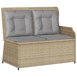 Avis vidaXL Salon de jardin avec coussins 7 pcs beige résine tressée