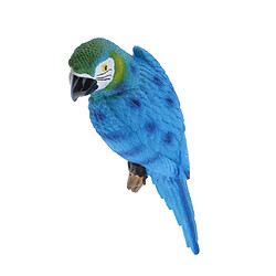 perroquet réaliste résine oiseau ornement animal suspendu 31cm look gauche bleu pas cher