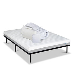 Olympe Literie Pack Venus Pack Prêt à dormir VENUS 140x200 cm | Matelas Mousse Haute Densité + Sommier Métal + Accessoires