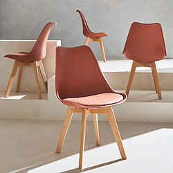 Avis Lot de 4 chaises scandinaves, terracotta | sweeek