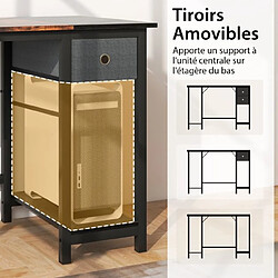 Avis Helloshop26 Bureau de 140 cm poste de travail informatique moderne avec 2 tiroirs crochet de suspension étagère de rangement 140 x 60 x 75 cm marron rustique et noir 20_0007993