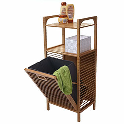 Acheter Decoshop26 Étagère de salle de bain rangement avec panier à linge en bambou 95x40x30cm 28L 04_0005669