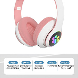 Avis Universal Casque pour chat mignon sans fil casque Bluetooth casque stéréo LED casque de musique téléphone portable avec microphone flash casque pour enfants Cadeaux |