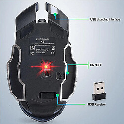 Universal X8 Gaming sans fil souris rechargeable LED silencieuse à LED USB MICE MONDE LOL GAMING ERGONOMIQUE USB