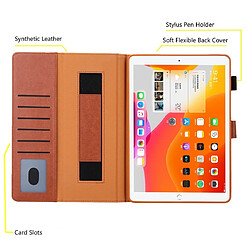 Acheter Wewoo Smart Cover Etui à rabat horizontal en cuir de style affaires pour iPad 5/6/7/8/9 avec support et fente cartecadre photoportefeuille et dragonne et fonction veille / réveil brun