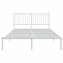 Maison Chic Lit adulte - Cadre de lit métal avec tête de lit pour chambre blanc 135x190 cm -MN26002 pas cher