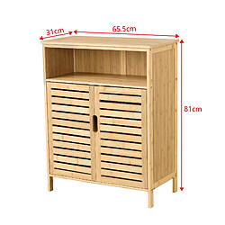 Acheter Meuble de rangement Eslöv à 2 portes 81 x 65,5 x 31 cm en bambou [en.casa]