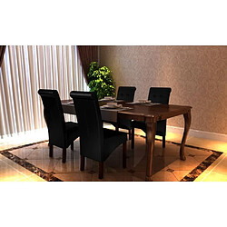 Maison Chic Lot de 4 Chaises à manger,Chaise pour cuisine noir similicuir -MN22336