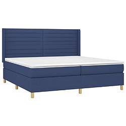 Avis vidaXL Sommier à lattes de lit et matelas et LED Bleu 200x200 cm Tissu