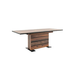 Table a manger extensible - Boise Old Style et noir - MANHATTAN - L 160-200 x P 90 x H 75 cm