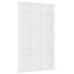 vidaXL Armoire à CD Blanc 102x16x177,5 cm Bois d'ingénierie