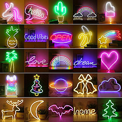 Avis Universal LED néon mur art logo chambre à coucher décoration arc-en-ciel accrochage veilleuse maison fête vacances décoration cadeau de Noël (éclair)