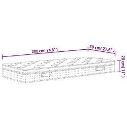 vidaXL Matelas à ressorts ensachés moyen 70x200 cm pas cher