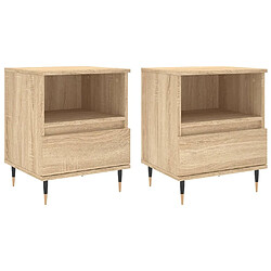 Maison Chic Lot de 2 Tables de chevet,Table de nuit,Table d'appoint pour salon chêne sonoma 40x35x50 cm bois ingénierie -MN86784