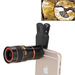 Wewoo Pour iPhone et Samsung noir HTC autres téléphones mobiles 8X Zoom Télescope Téléobjectif Lentille avec Clip,