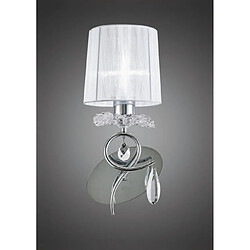 Luminaire Center Applique murale Louise 1 Ampoule E27 avec Abat jour blanc chrome poli/cristal transaparent