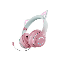 General Casque Bluetooth sur l'oreille, casque stéréo pliable léger sans fil et filaire avec micro, contrôle du volume, casque Bluetooth 5.1 pour iPad/voyage(rose) 